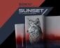 Preview: French Terry Panel Wolfsgesicht Rot ca. 88 cm Sunset Serie by Thorsten Berger von Swafing